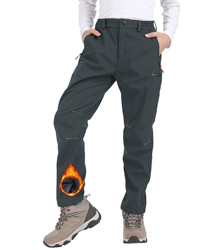 Djtnzdm Softshellhose Kinder Winter Skihose Jungen Mädchen Thermohose...