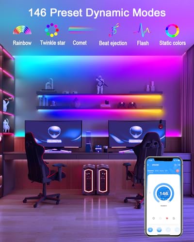 Tira de luces LED RGB direccionable ALITOVE 16.4 pies miniatura 2