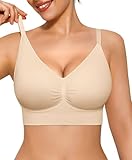 Wireless Bras for Women No Underwire Comfort Bralettes Support Push Up Full Coverage Minimizer Seamless Bra with Removable Pads