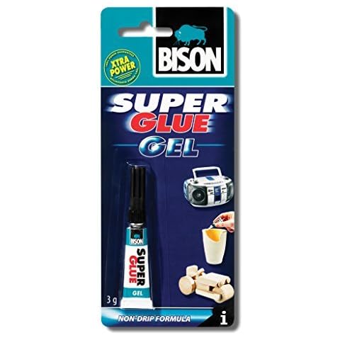 1 x 6305573 Bison Super Glue Instant Universal Adhesive 3g Gel with re-sealable Cap Cover