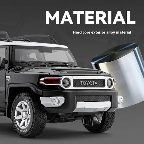 Image of 1:24 Toyota Toy Car Fj Land Cruiser Toy Car Diecast Metal Cars Light Sound Pull Back Openable Door Cars for Kids, Multicolor