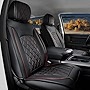 Car Seat Covers for Dodge Ram 2009-2023 1500, 2010-2023 2500/3500 Pickup Truck Crew Quad Mega Cab Waterproof Leather Custom Fit Car Seat Accessories(Front&Rear)