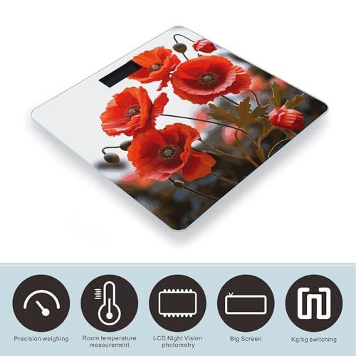 Báscula digital de baño con pantalla grande y vidrio templado miniatura 3