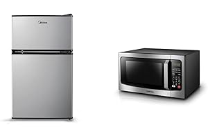 Versatile Kitchen Essentials: TOSHIBA EM131A5C Countertop Microwave and WHD-113FSS1 Compact Refrigerator