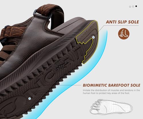 Image of ONCAI Men Hiking Sandals, Arch Support Walking Sandals with Outdoor Orthotic Footbed for Plantar Fasciitis, Hombre Sandalias Recovery Sport Size 7-14