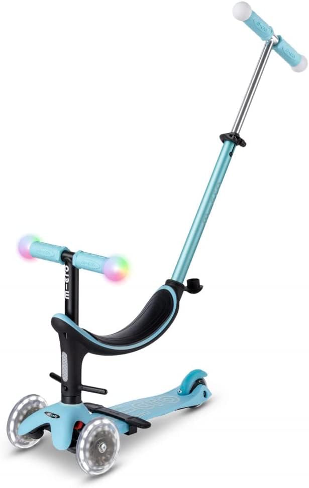 Micro | Trottinette Évolutive Mini 3en1 Révolution Magic | Trottinette 3 Roues | Roues Lumineuses | Guidon Lumineux | 1 à 6 Ans | Bleu