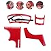 Beard Shaping Tool Kit Neckline Shaving Template Guide Set 4pcs for Men Hair Styling,Red.