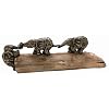 Moritz Sculpture Elephant 51 x 10 x 17 cm Decorative Elephant Figure Symbol of Team Spirit and Cohesion Decoration for Home Office Living Room Decoration Table Decoration Brown
