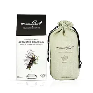 Aromahpure Premium Car Perfume Flakes with Activated Charcoal | Air Purifier with Fresh Fragrances | Royal Oud - Oud | 100 gm | Car Air Freshener