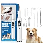 SylvanSparkKitchen Dog Plaque and Tartar Remover Plaque Remover for Teeth with Led Light 5 Adjustable Modes Electric Toothbrush Teeth Cleaning Kit for Dog and Cat