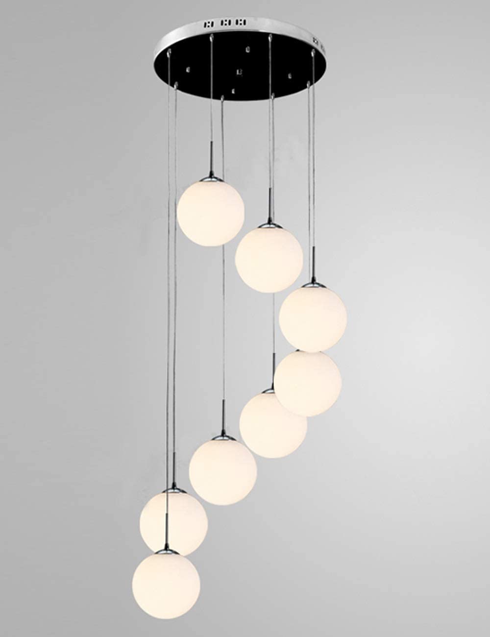 PCXEHUYP White Glass Spiral Chandelier for Living Room Minimalist Staircase Bedroom Creative Personality Restaurant lamp Nordic Multi-Bubble Made in China
