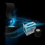 Impact Cotton Elastic Tape | Tape elástico de algodón transpirable e hipoalergénico | Soporte para fisioterapia, recuperación y entrenamientos prolongados 5 cm x 4,5 m (1 x Tape Cotton Flex Negro)
