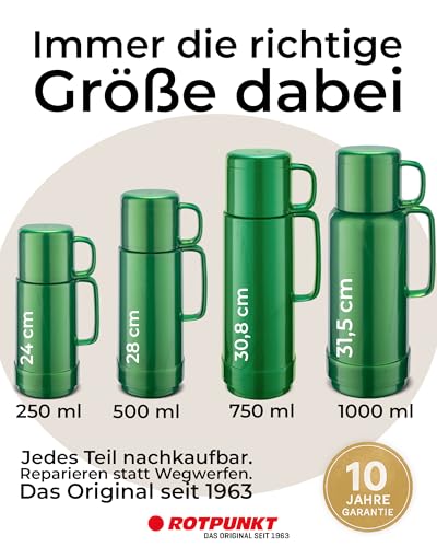 ROTPUNKT Isolierflasche 0,25 L mit integriertem Becher - Hochwertige Isolierkanne Made in Germany I Bis zu 24 h heiß & 36 h kalt (Andreas… – Ansicht 6