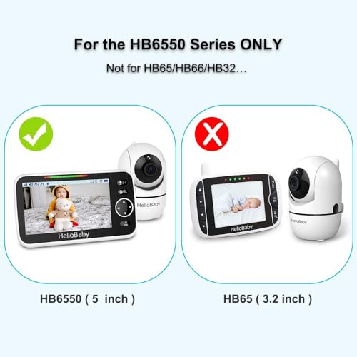 HelloBaby HB6550 2023/2024 Version Monitor Only - Only for HB6550 Video Monitor with Camera and Audio, Baby Monitor Display (Replace HB6550 Screen, Parent Units, Only Work with HB6550 Camera)