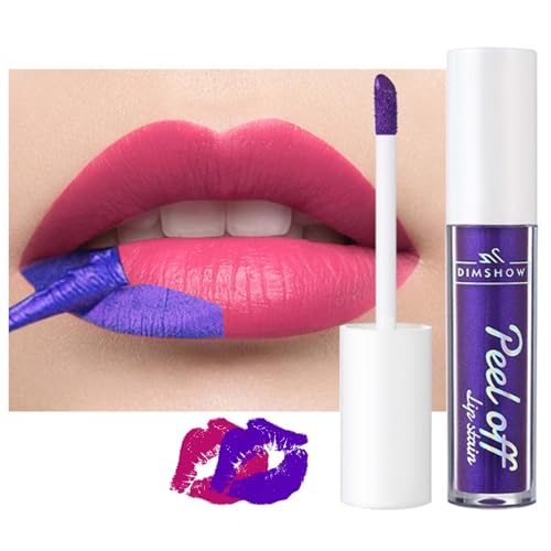 Lip Stain Peel off - Pink Lip Tint Lip Gloss - Natural Based Peel Off Lip Stain - Long Lasting Matte Lip Color Waterproof Lipstick - Non-Stick Cup Durable Lip Product for Women