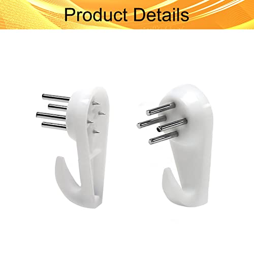 Image of Picture Hangers Ceiling Hooks Professional Photo Frame Hooks Kit with Nails for Hanging Plants Mugs Wind Chimes Utensils White 20PCS