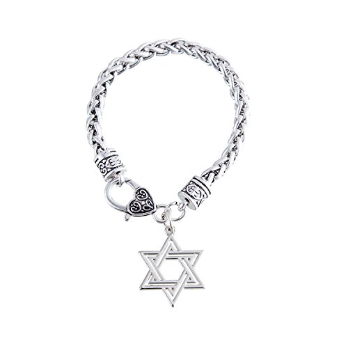 Kebaner Womens Religious Judaism Star of David Charm Bracelet Men Women Jewish Amulet Jewelry Israel Link