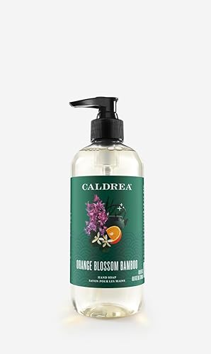 Caldrea Jabón de lavado de manos, gel de aloe vera, aceite de oliva, cáscara de naranja y flor de ylang ylang aceites esenciales para limpiar y