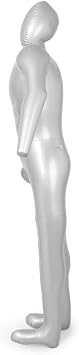 HJMMWT Mannequin Stand Man Inflatable Full Body Mannequin Male Dummy Torso Tailor Clothes Model Display Portable Shirt and Pant Display Silver Dummy to