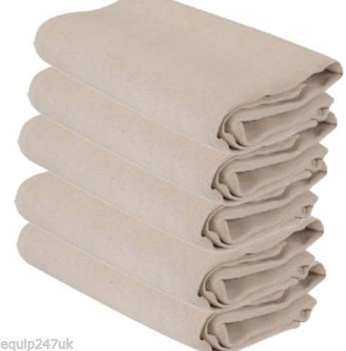 Extra Heavy Duty Cotton Canvas Premium Dust Sheet 12ft x 9ft - 3.5m x 2.6m Approx. Equip247uk