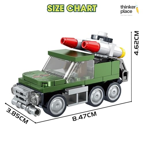 Image of STEM Armored Vehicle Building Blocks Set (86 Pcs) | DIY Missile Pickup Truck Toy for Kids 7+ Years (Boys & Girls) | Educational Construction | Creativity & Action Play Toy