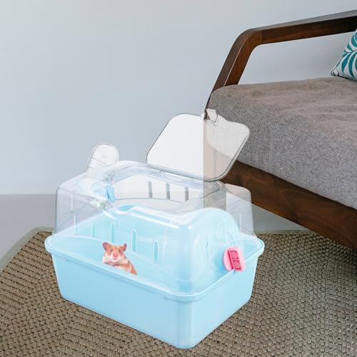 Jaula para hámster portátil de plástico resistente con espacio interior para animales pequeños 6