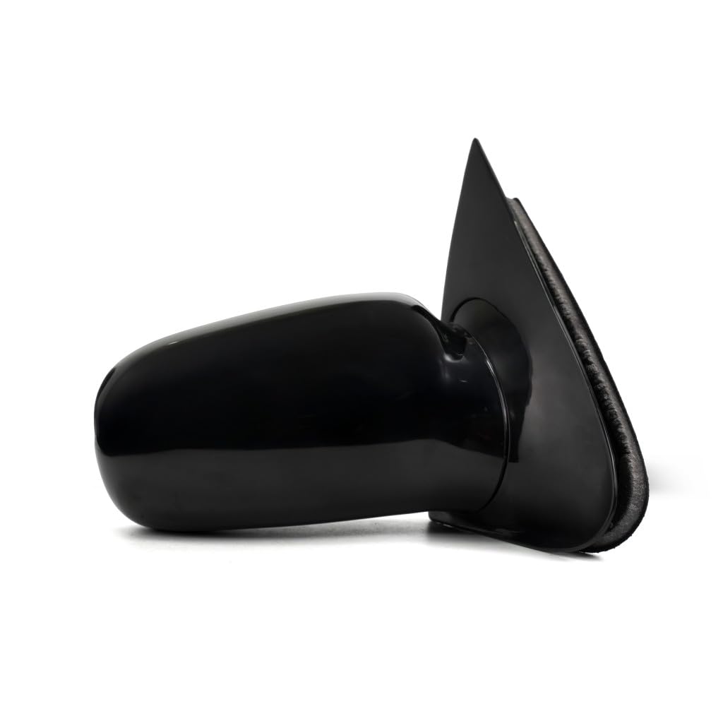 Pair Of Glossy Black Manual Side Mirrors With LED For 1995-2005 Chevy Cavalier 4DR Sedan – M-3 Style, Smoke Lens