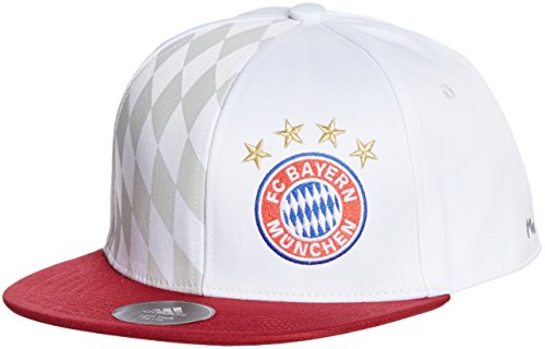 adidas FC Bayern Flat Cap Gorra, Hombre, Blanco (Blanco/Buruni), OSFY