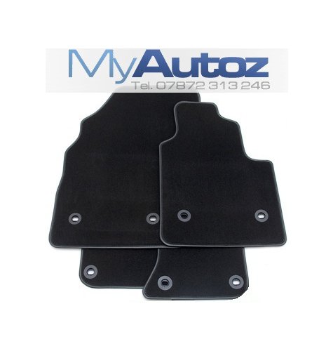 SCIROCCO GT TDI (08-) BLACK CARPET MATS + GREY CONTRAST EDGING