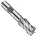 Niagara Cutter N44264 High Speed Steel Square Nose End Mill, Weldon Shank, Uncoated Bright Finish, Roughing/Finishing Cut, 30-Degree, 4-Flute, 7.25" OAL, 0.813" Cut Diameter, 0.750" Shank Diameter