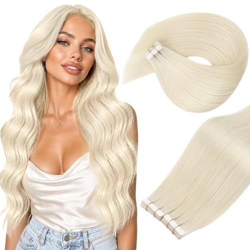 Ve Sunny Tape in Hair Extensions Bleach Blonde 50g 20Pcs Straight Remy
