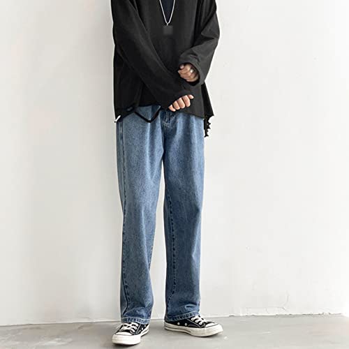 Men's Loose Fit Straight Leg Jeans Relaxed Fit Lightweight Denim Jeans Classic Regular Fit 5 Pockets Jean Pants2