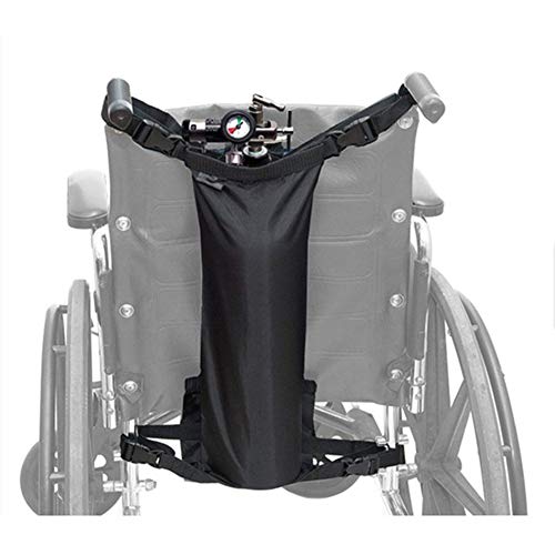 HEWYHAT Supporto per bombola di Ossigeno per Sedia a rotelle, Borsa per Il Trasporto del Cilindro Cinghie Regolabili Facile da Pulire, Dimensioni Standard Impermeabili della Sedia a rotelle