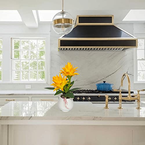 Binfen Yellow Potted Bromeliad Artificial Flower - Aesthetic Fake Plant For Home, Office, Bathroom And Shelf Decor - 13.4 Inch #TOP1