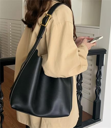 Women Large Tote Bag Slouchy Shoulder Handbag Zip Pouch PU Leather Crossbody Satchel Work College Travel4