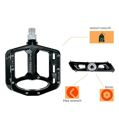 Pédales de cyclisme ultralégères avec grip maximal pour VTT rouge