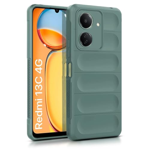 Image of amazon basics Basic Case for Mi Redmi 13C 4G (Silicone Green)