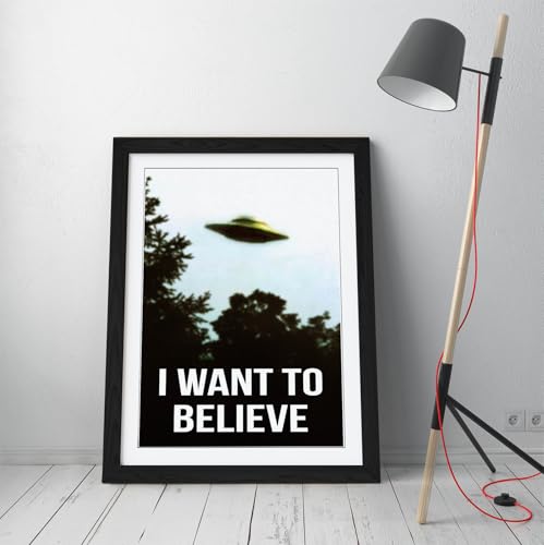 Xfiles I want to believe poster encadré A1 pour salon moderne par CANVAS MONKEY