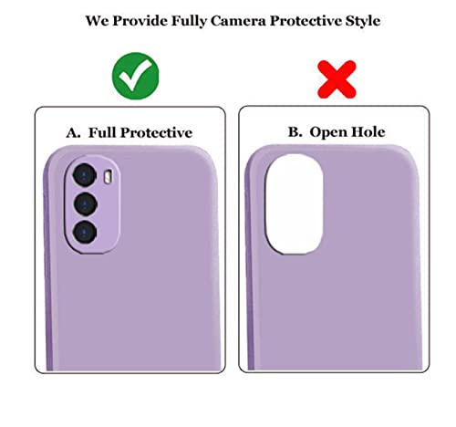 Image of A rtistque Liquid TPU Silicone Matte Shockproof Flexible with Camera Protection Soft Back Cover Case for Motorola Moto G52 / G82 5G - Purple