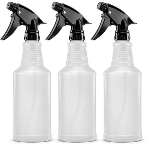 Bar5F Spray Bottles, 24oz, 3 Pack, Chemical-Resistant, BPA-Free, Compatible with Vinegar, Rubbing Alcohol, Cleaning Solutions, Non-Toxic HDPE Bottle for Plants, Pet, BBQ, Auto Detailing, Made in USA