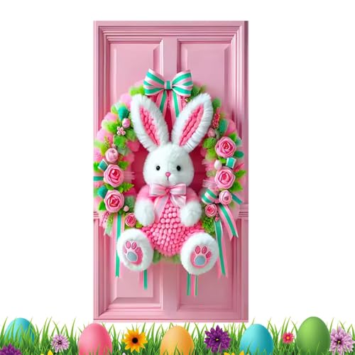Décoration de Pâques réutilisable pour porte et extérieur de maison