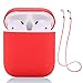 Produktbild Airpods Schutzhülle Airpod Case Airpods Case Hülle,Teyomi Airpods Schutzhülle Silikonhülle Abdeckung Haut mit Sport Strap für Apple AirPods Ladekoffer(Red)