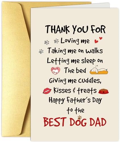 Amazon.com : Obbyidk Cute Dog Dad Father's Day Card, Sweet Fathers Day ...