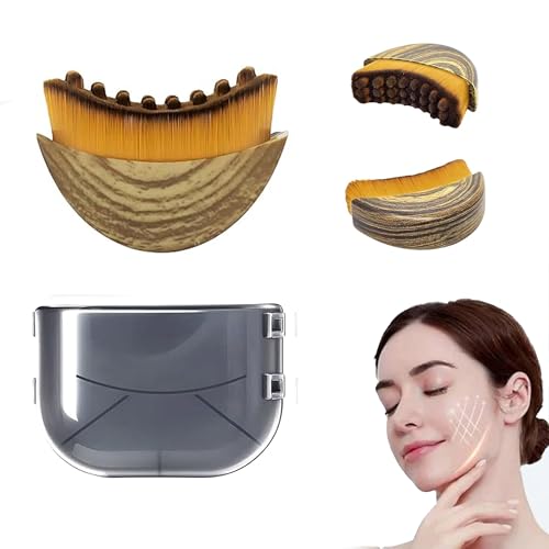 Bellavere Lymphatic Drainage Face Massager, Ergonomic Contour Brush for Dry Brushing, Reduces Puffiness & Sculpts Facial Contours Precisely (1PC)