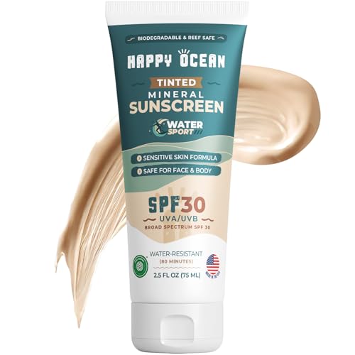 Happy Ocean SPF 30 Reef Safe Tinted Mineral Sunscreen for Face & ...