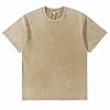 T Shirts UK Distressed Mens Shirt UK Short Sleeve Crew Neck T-Shirt Breathable Tee Plain Relaxed Fit Daily Casual Weekend Out Khaki XXXXXL #3