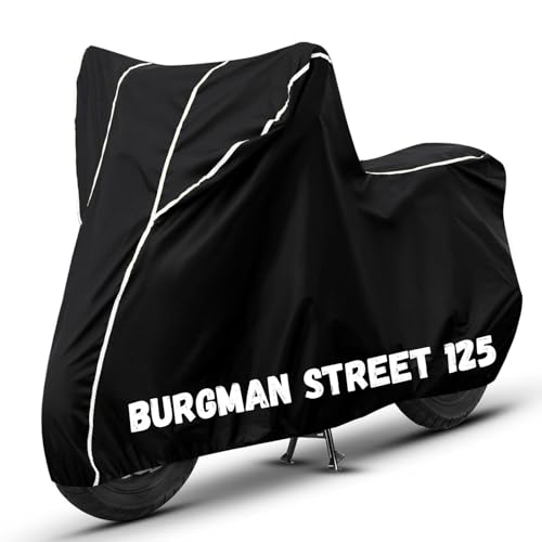 Image of Bike Cover for Burgman Street 125 100% Waterproof, Dustproof & Scratch Resistant| Fully Bottom Elastic UV Resistant Heavy Duty Body Cover | All Weather Outdoor Use