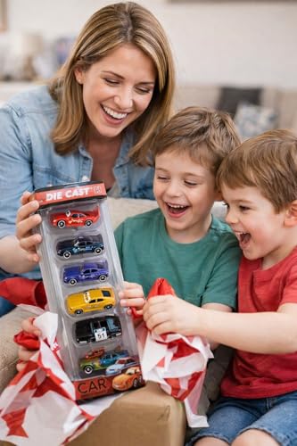 Image of DREAMY DEN 6-Piece Die Cast Metal Toy Car Set - Unbreakable Mini Racing Vehicles for Kids - Movie-Themed Collectible Play Cars Return Gift for Boys 3+ (Multicolor)