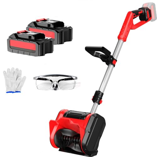 pala elettrica per neve senza fili da 1200w, spalaneve elettrico da 12 pollici con manico anteriore regolabile e asta telescopica per patio, giardino e fattoria