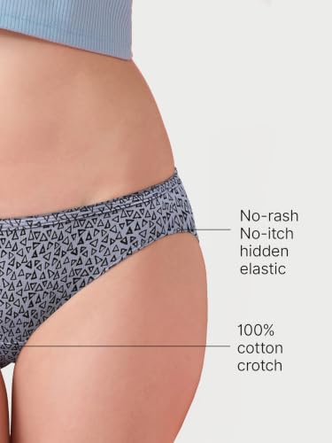 Image of Enamor Chic Cotton, All Day Comfort, Low Waist Bikini Panty for Women - Naturally Breathable, Antimicrobial with Stain Release, Inner Elastic, Regular Coverage - CB03 (Pack of 3)